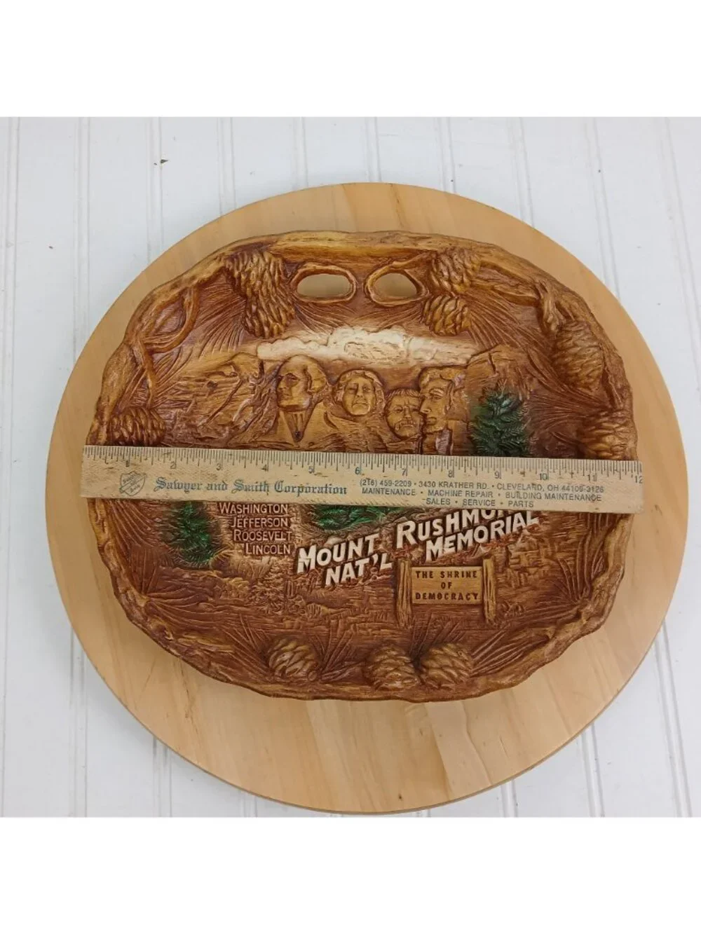 Vintage Mount Rushmore National Memorial Souvenir Platter Bowl by Taco USA 3D Fa